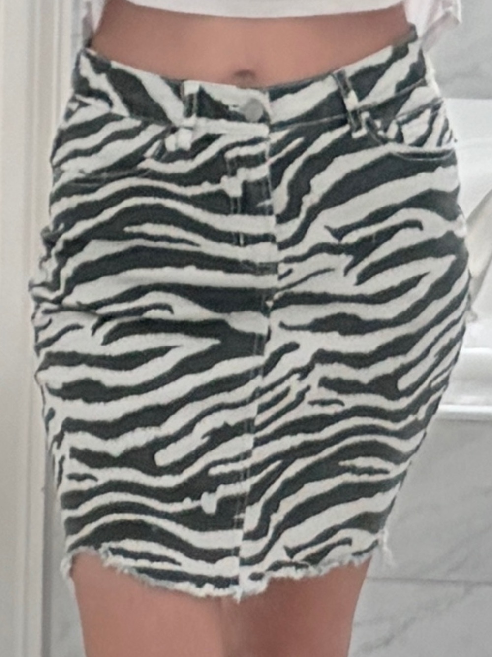 Zebra-Print Mini Skirt